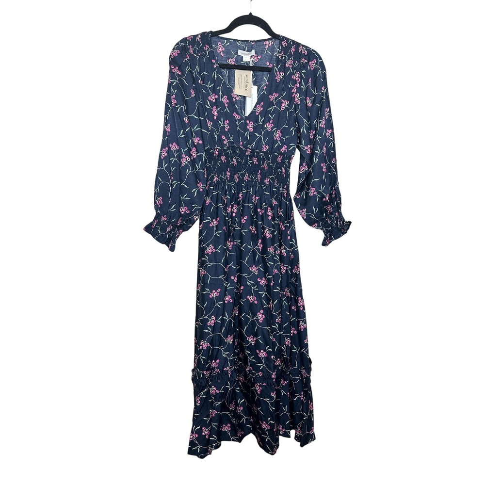 Sundance Catalog Outerknown Oceana Midi Floral Dress Size XS NWT Orig $268 - Picture 5 of 12